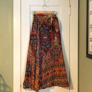 Bohemian maxi wrap skirt